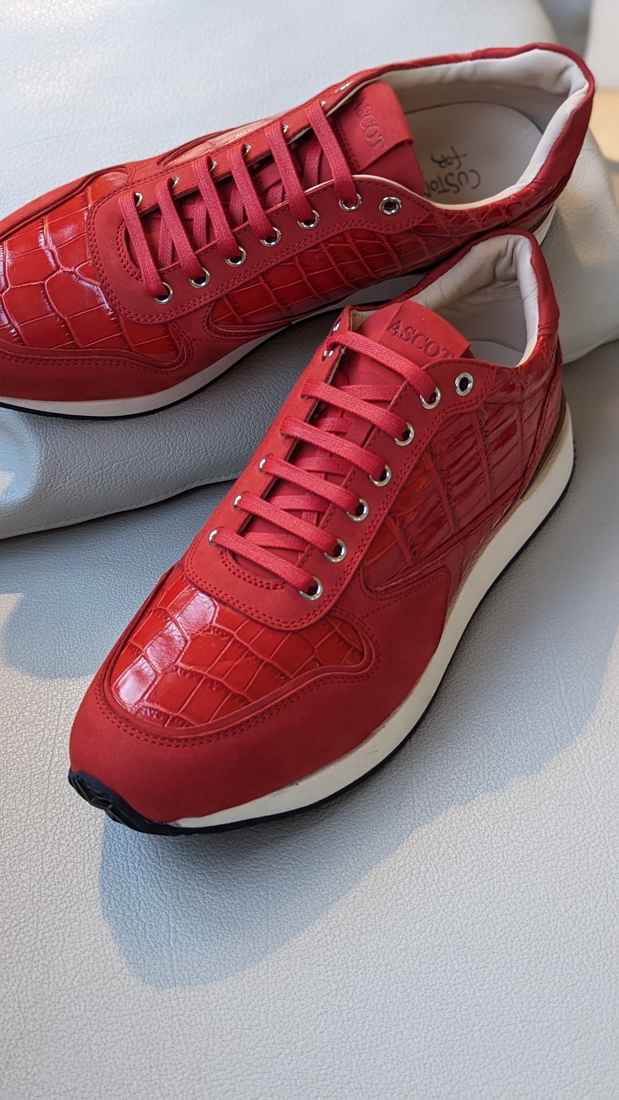 Ascot Faro - Red Crocodile - Ascot Shoes