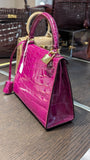 Ascot Bespoke Bag - Pink Crocodile - Ascot Shoes