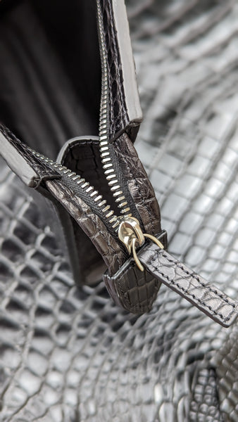 Bespoke Himalaya Crocodile Pouch Bag – Ascot Shoes