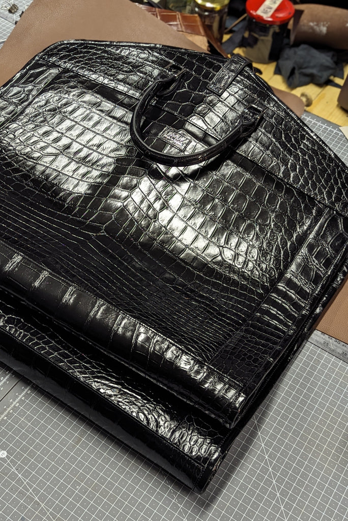 Bespoke Suit Carrier - Black Crocodile - Ascot Shoes