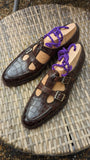 Ascot Roma - Dark Brown Crocodile - Ascot Shoes