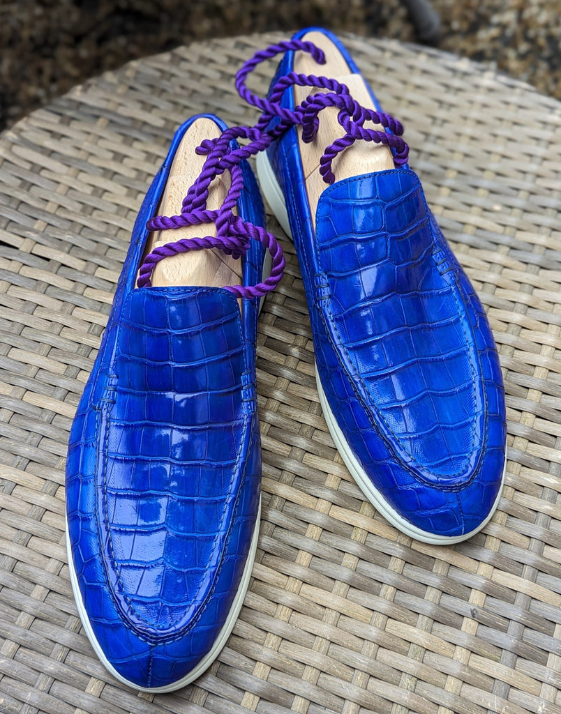 Ascot Cannes - Ocean Blue Crocodile - Ascot Shoes