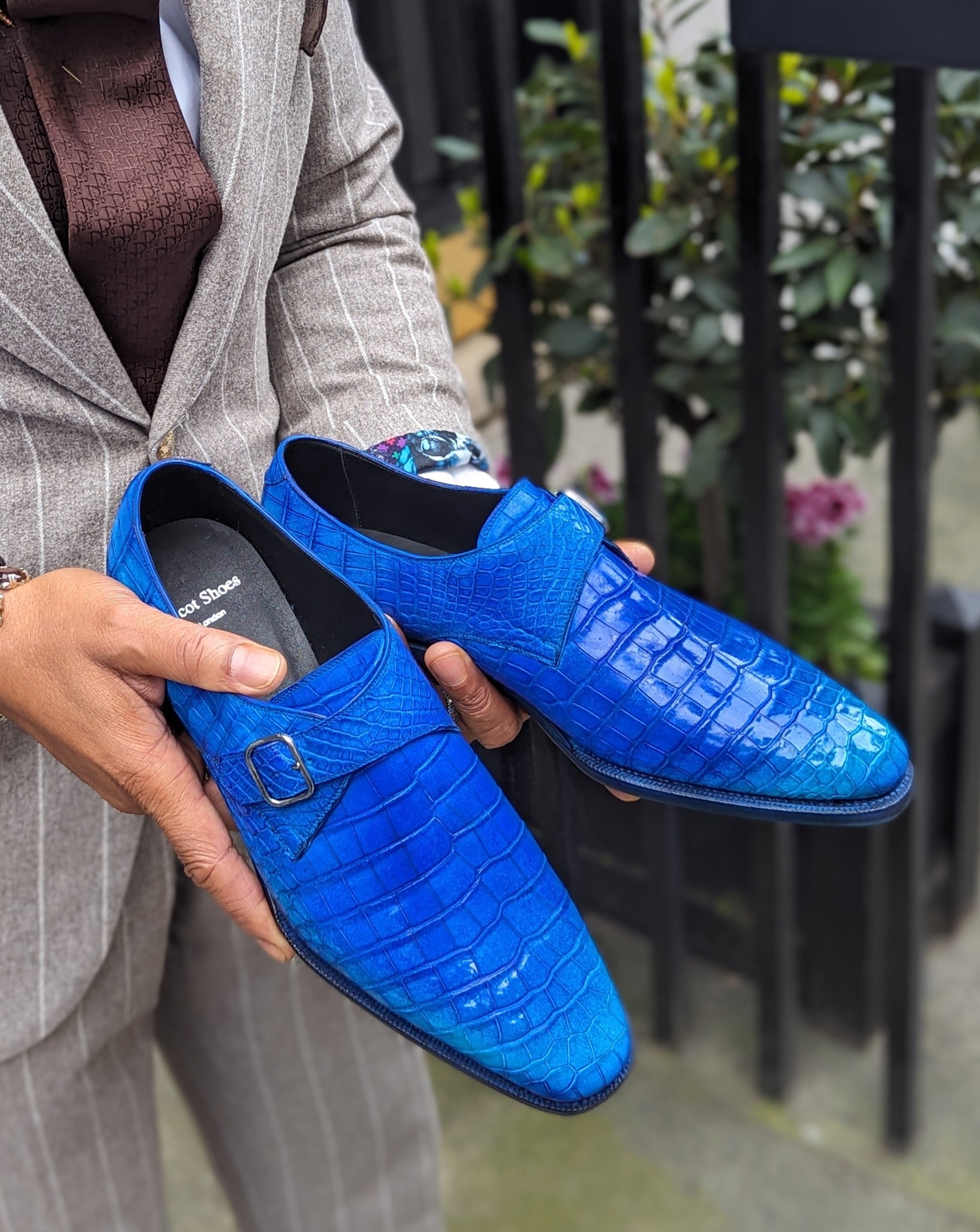 Ascot Monk Strap - Royal Blue Patina - Ascot Shoes