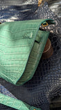 Clutch Bag - Green Crocodile - Ascot Shoes