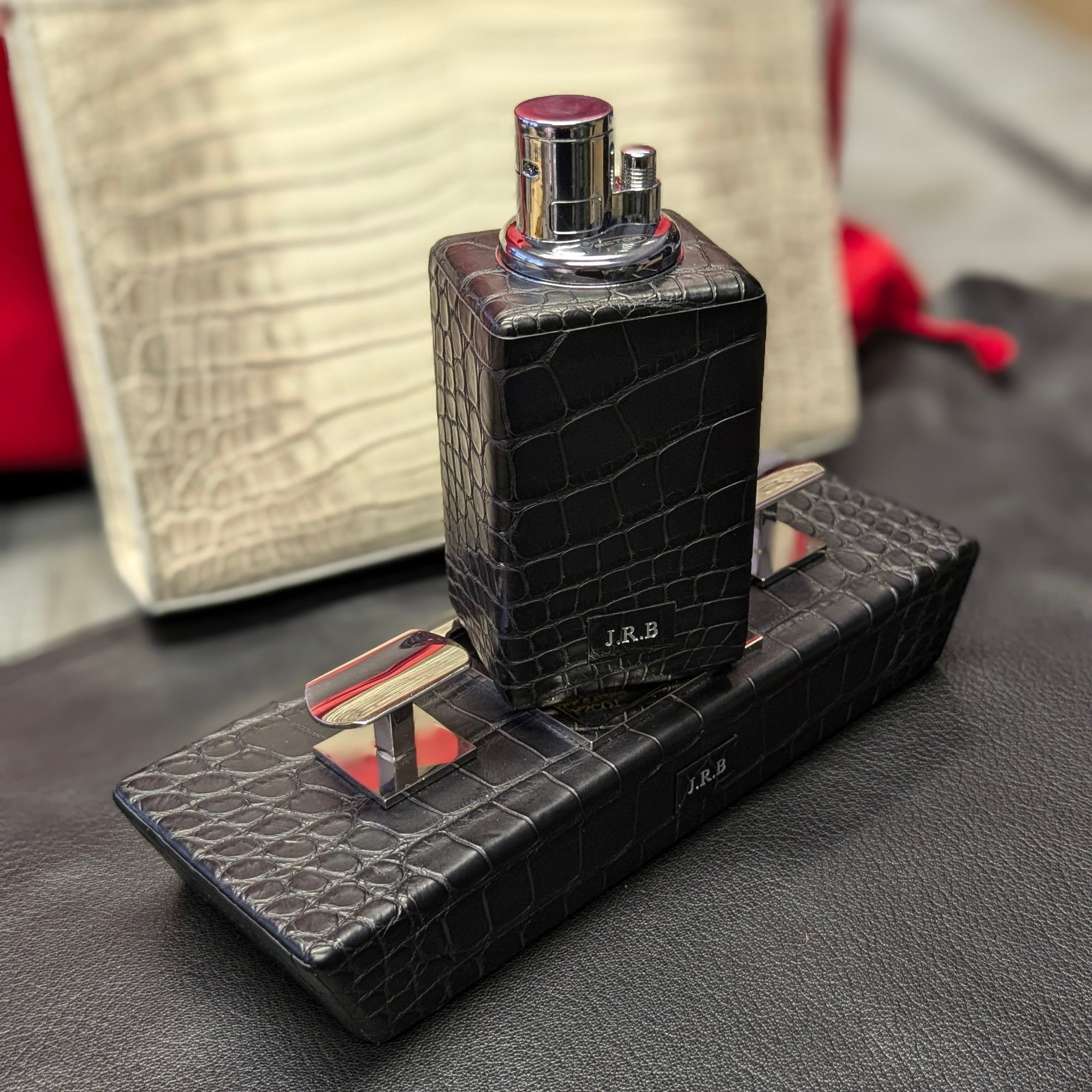 Crocodile Cigar Ashtray & Lighter Set - Ascot Shoes