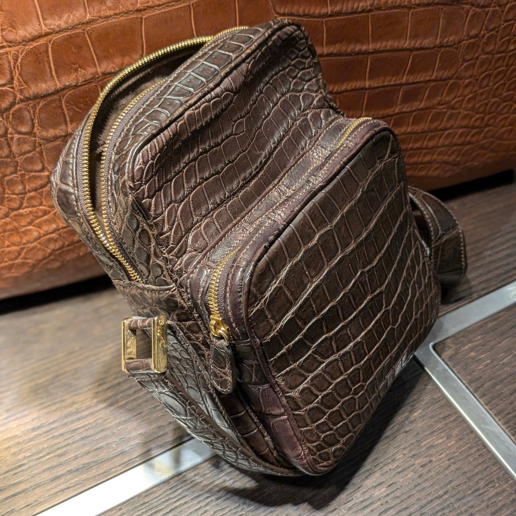 Bespoke Crossbody Bag - Brown Crocodile - Ascot Shoes