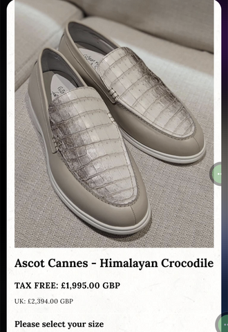 Yasser Invoice: Semi Himilaya Crocodile Cannes Loafers EU41.