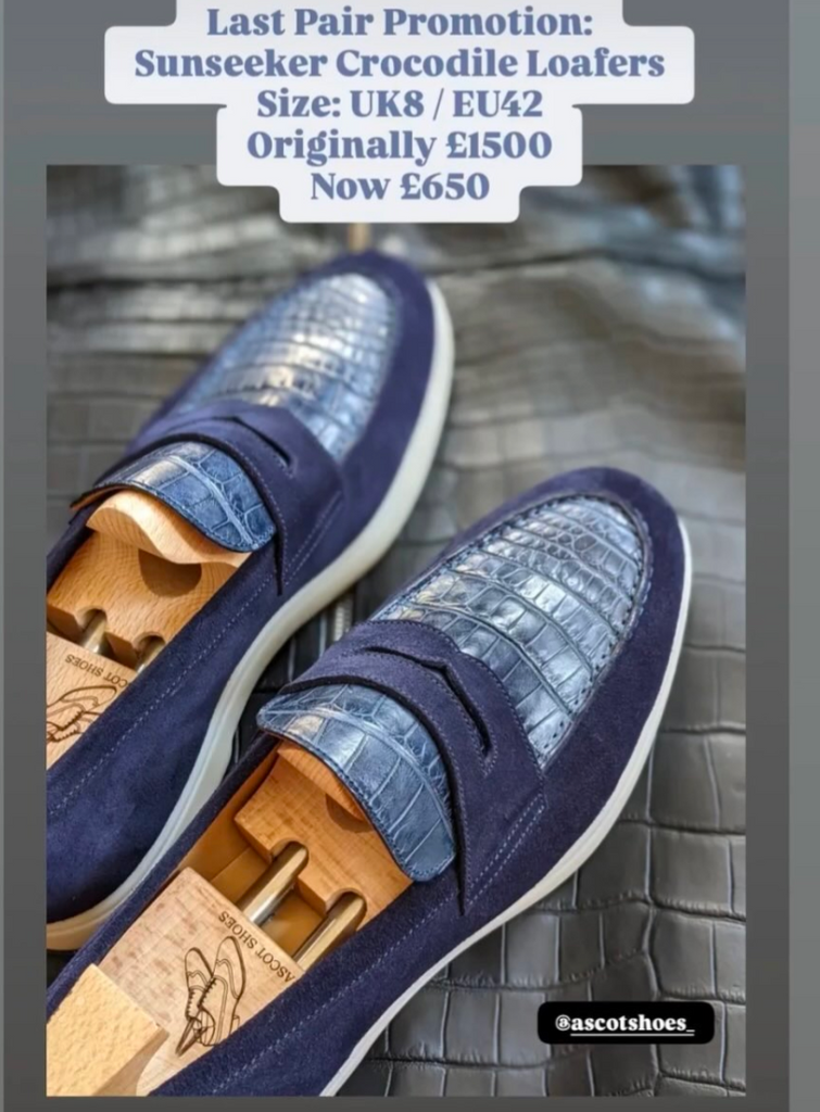 Rana Invoice: 2 pairs of Crocodile Loafers - Part 2 - Ascot Shoes