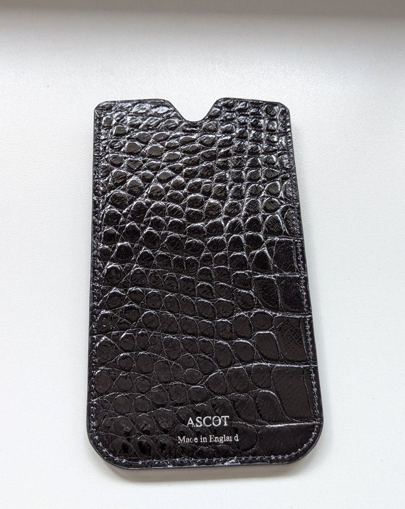 Phone Pouch - Black Crocodile - Ascot Shoes