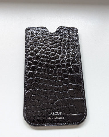Phone Pouch - Black Crocodile