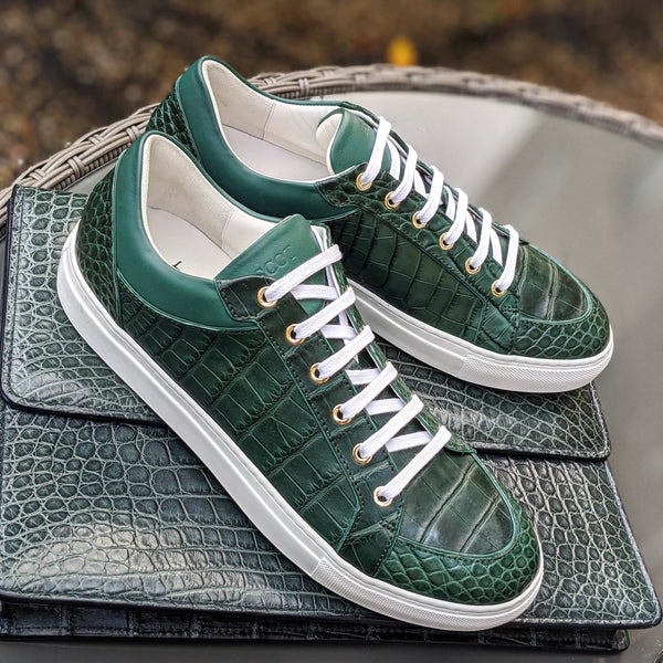 Ascot Sneakers Green Crocodile Ascot Shoes