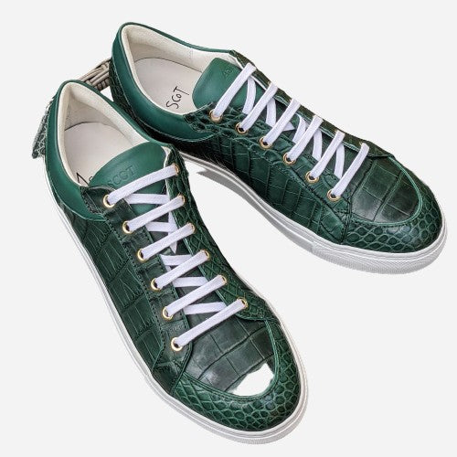 Ascot Sneakers - Green Crocodile - Ascot Shoes