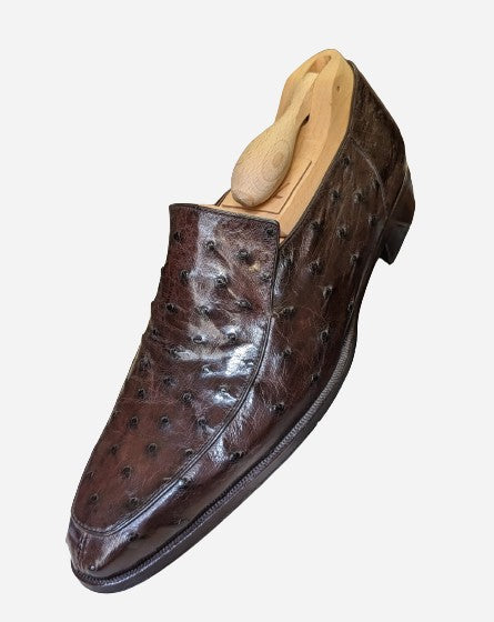 Ascot Agrigento - Dark Brown Ostrich - Ascot Shoes
