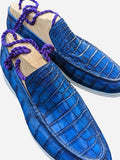 Ascot Cannes - Deep Ocean Blue Crocodile - Ascot Shoes