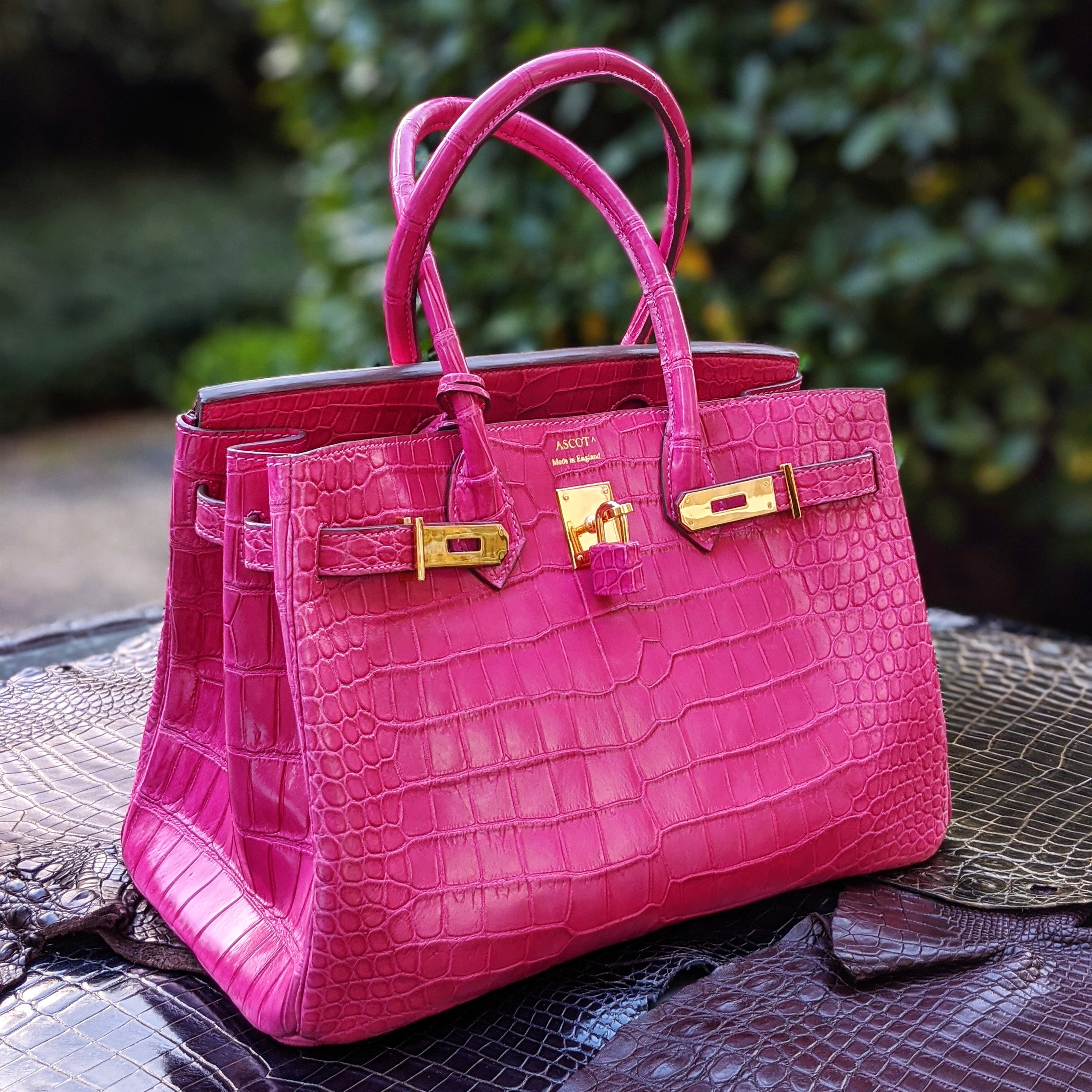 Birkin Travel Bag Pink Crocodile – Ascot Shoes - Main Image