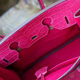 Birkin Travel Bag - Pink Crocodile - Ascot Shoes