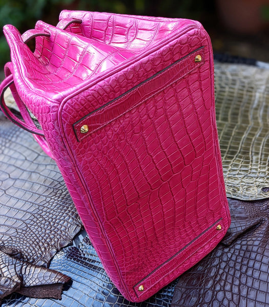 Birkin Travel Bag - Pink Crocodile – Ascot Shoes