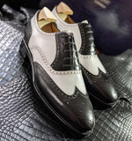 Ascot Asby Spectators - Black & White Calf - Ascot Shoes