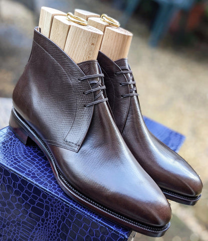 Ascot Ankle Boots - Brown Hatch Grain