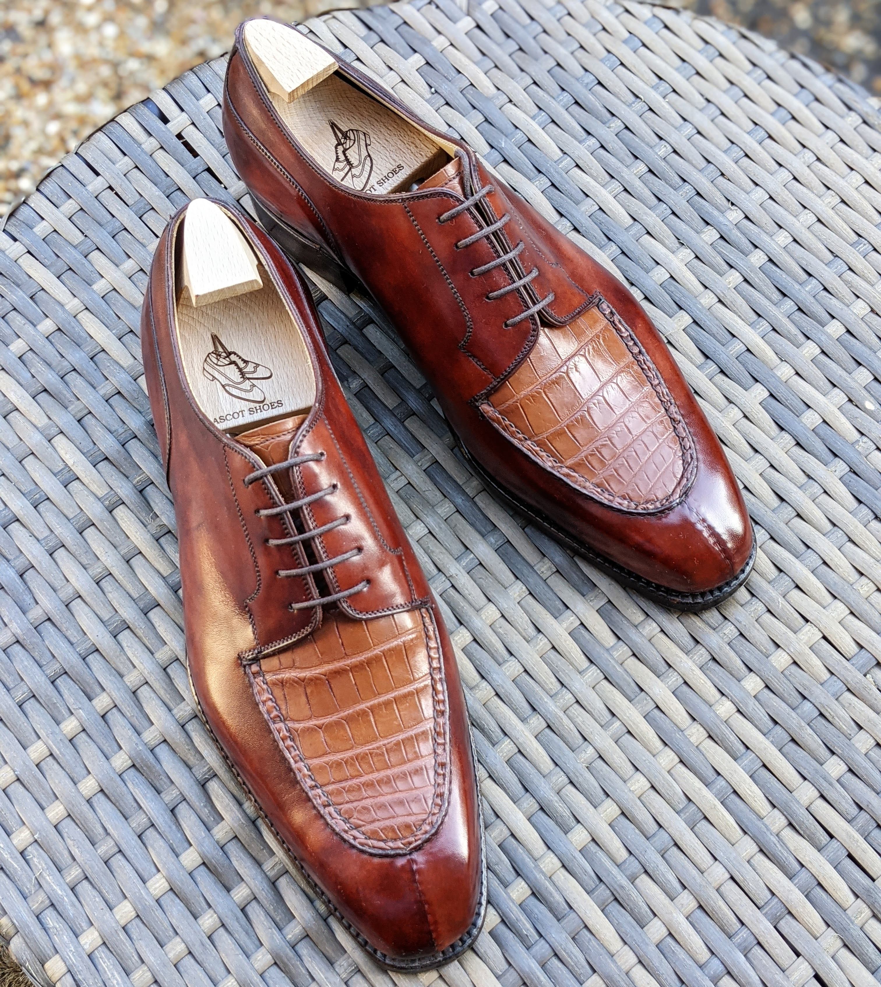 Ascot Kaan - Tan Crocodile & Tan Calf - Ascot Shoes