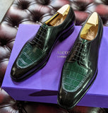 Ascot Kaan - Green Alligator & Black Calf - Ascot Shoes