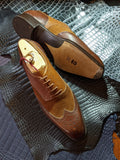 Vass Budapest Oxford - Tri Brown Grain, Suede & Calf, UK 10, K last - Ascot Shoes