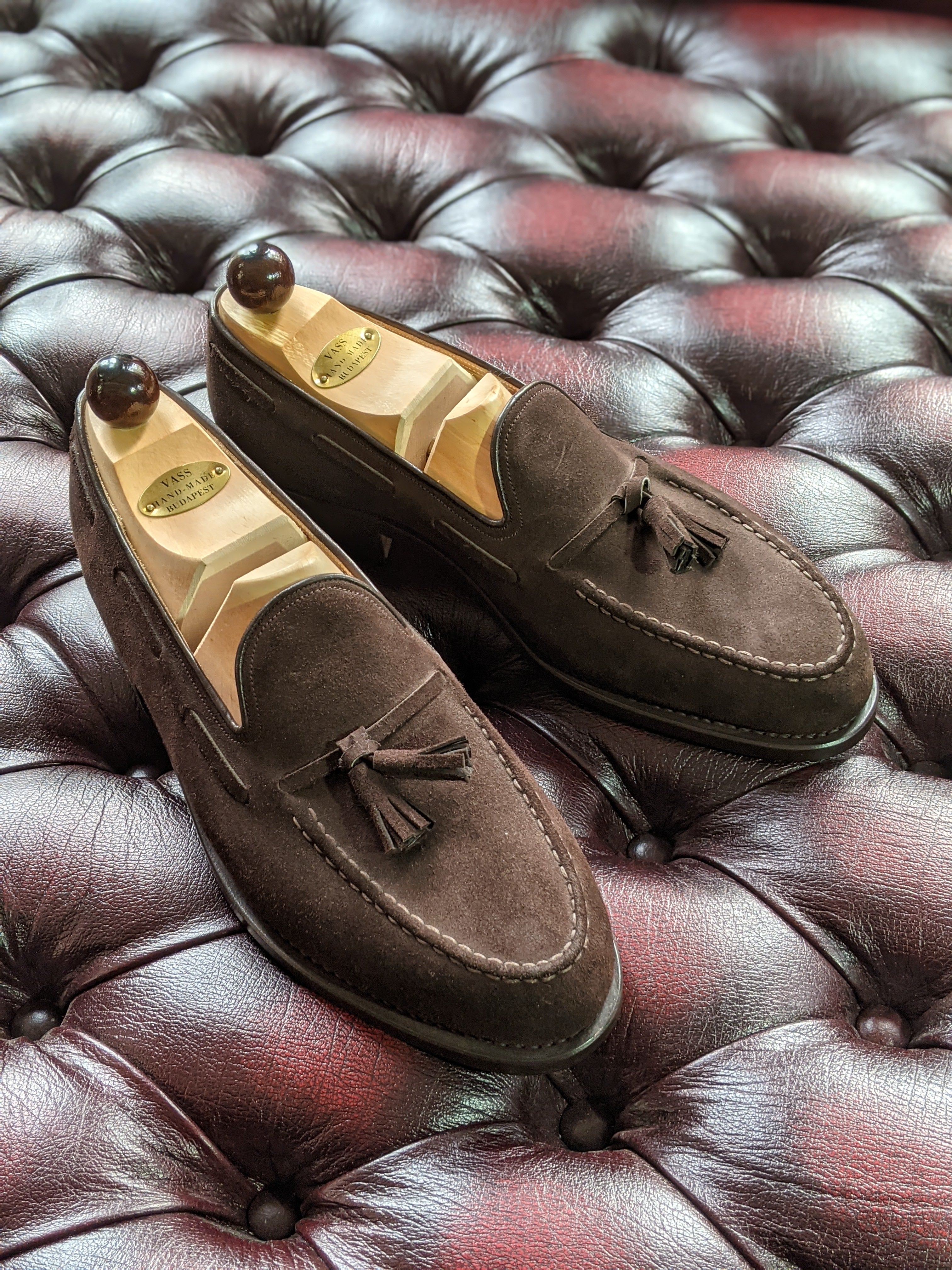 Vass Slipper - Brown Suede, UK 10, P2 Last - Ascot Shoes