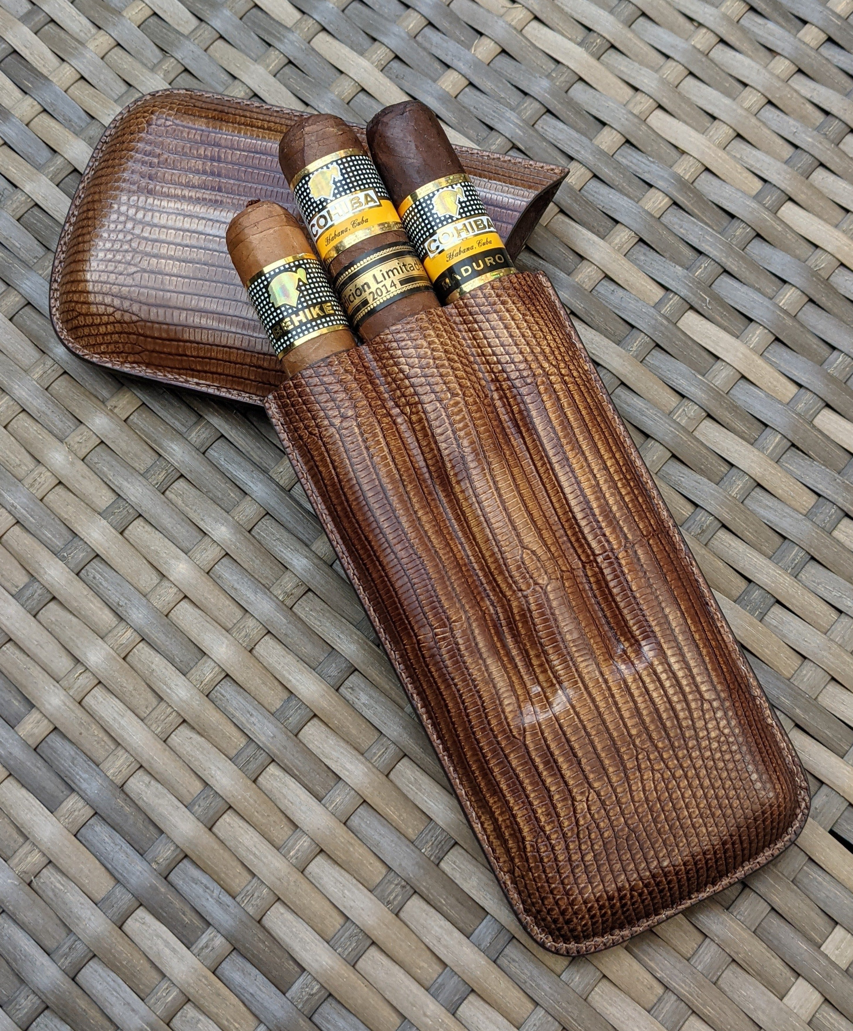 Bespoke Cigar Case - Scotch Iguana - Ascot Shoes