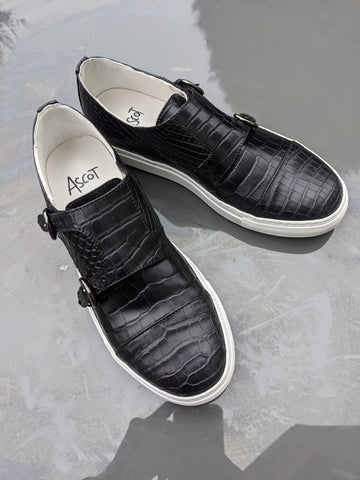 Ascot DM Sneakers - Black Alligator - EU 41/ UK 7/ US 8
