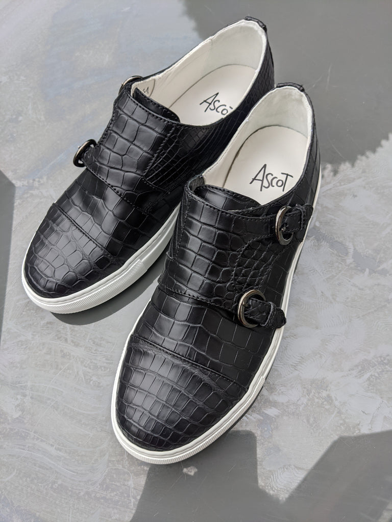 Ascot DM Sneakers - Black Alligator - EU 41/ UK 7/ US 8 - Ascot Shoes