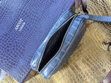 Clutch Bag - Blue Crocodile - Ascot Shoes