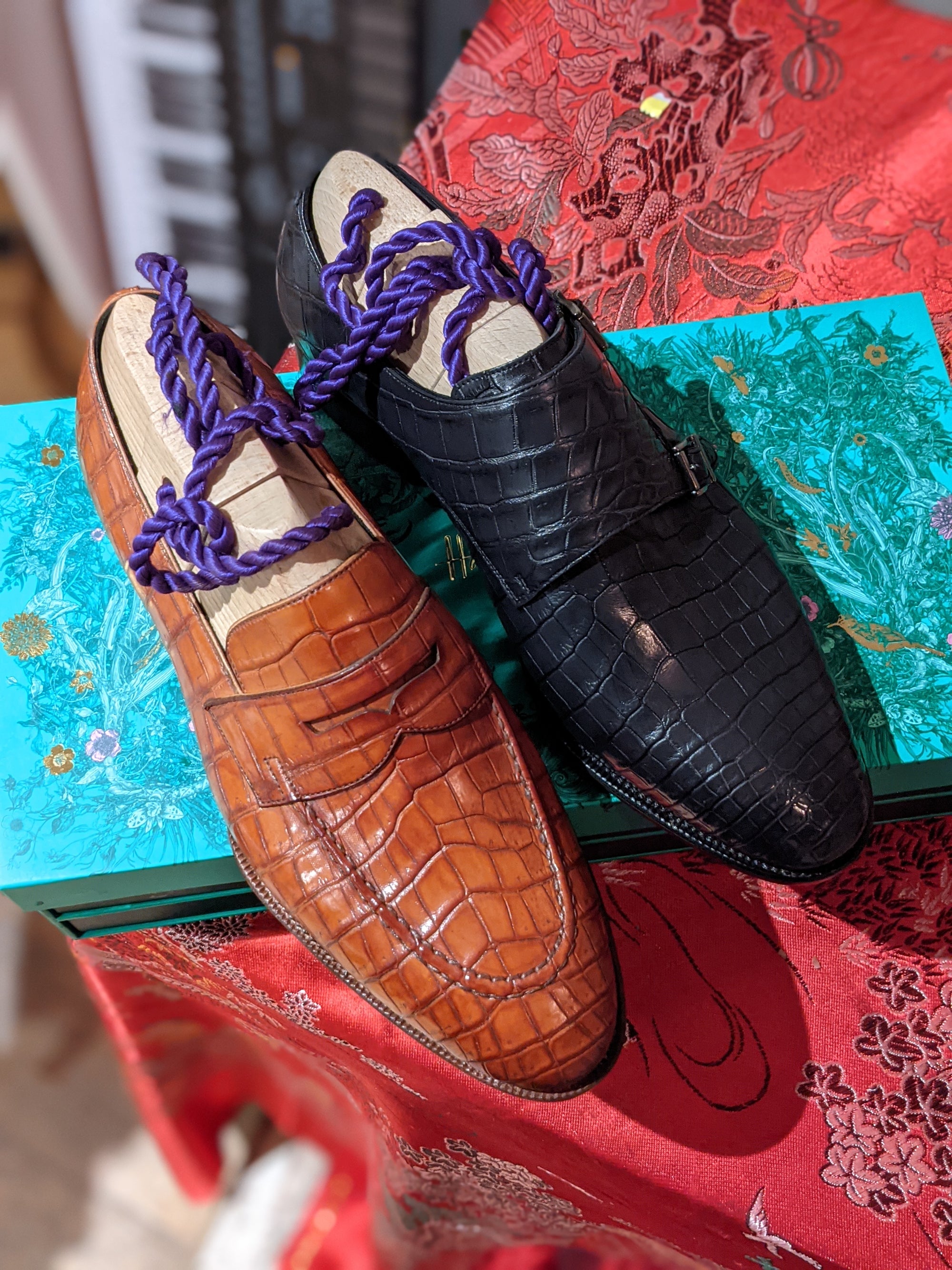 Richard two pairs of Crocodile shoes - Ascot Shoes