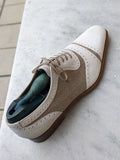 Ascot Parma - Suede & Beige Canvas - Ascot Shoes