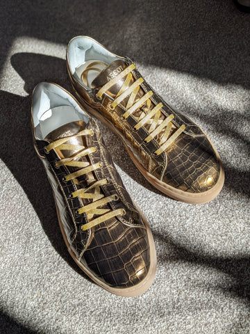 Ascot Sneakers - Deep Gold Alligator
