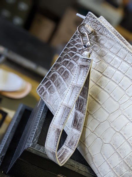 Bespoke Himalaya Crocodile Pouch Bag – Ascot Shoes