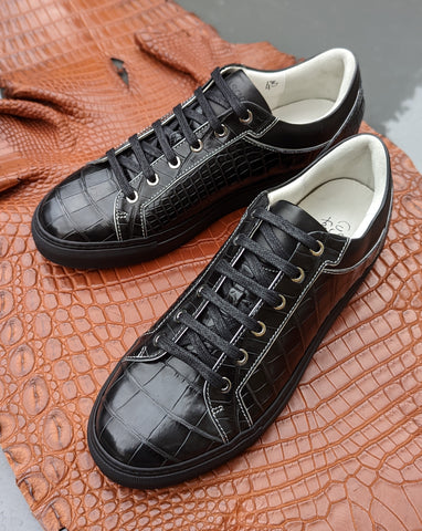 Ascot Sneakers - Black Crocodile