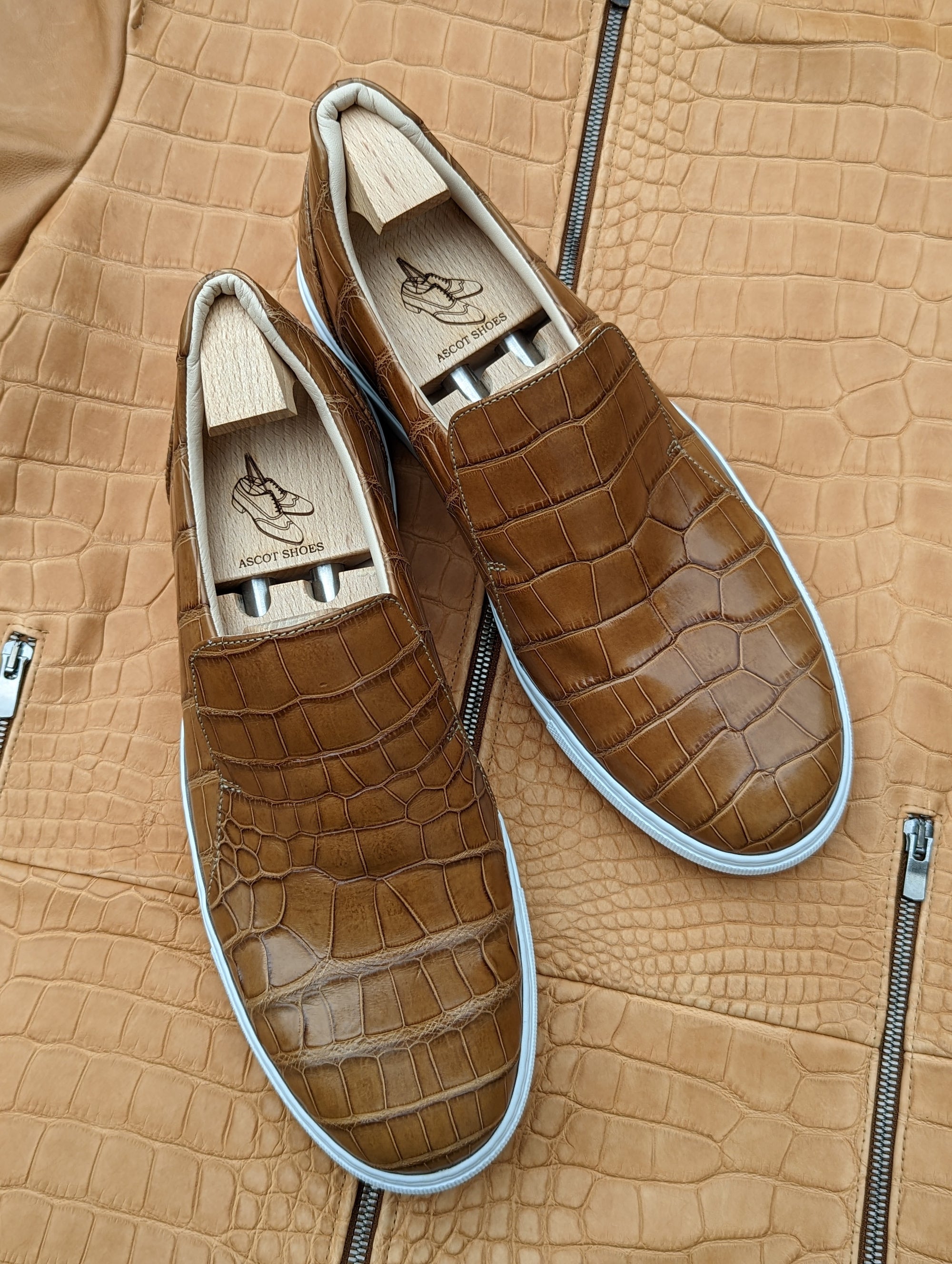 Ascot Ezee - Millenium Tan Crocodile - Ascot Shoes