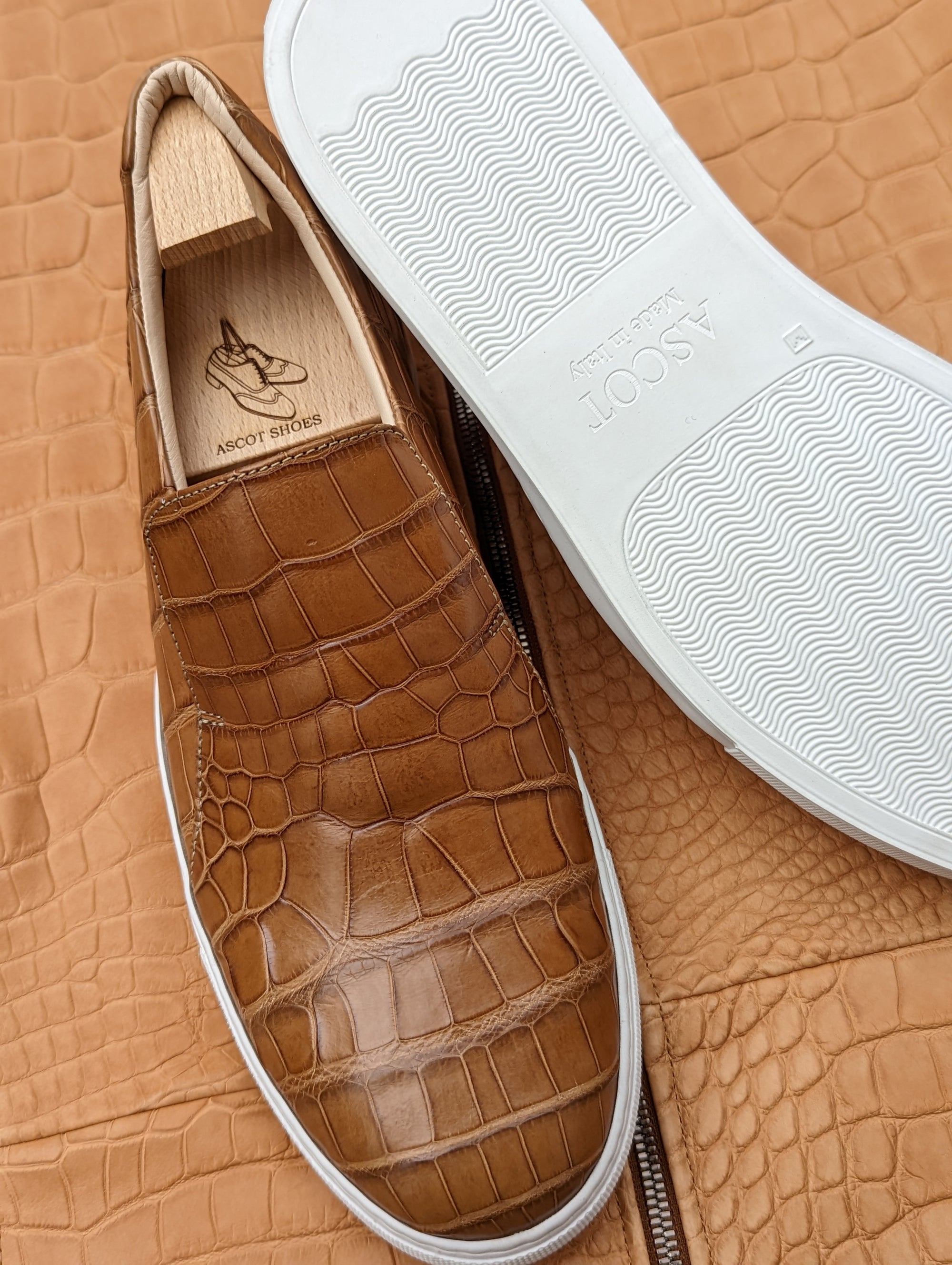 Ascot Ezee - Millenium Tan Crocodile - Ascot Shoes