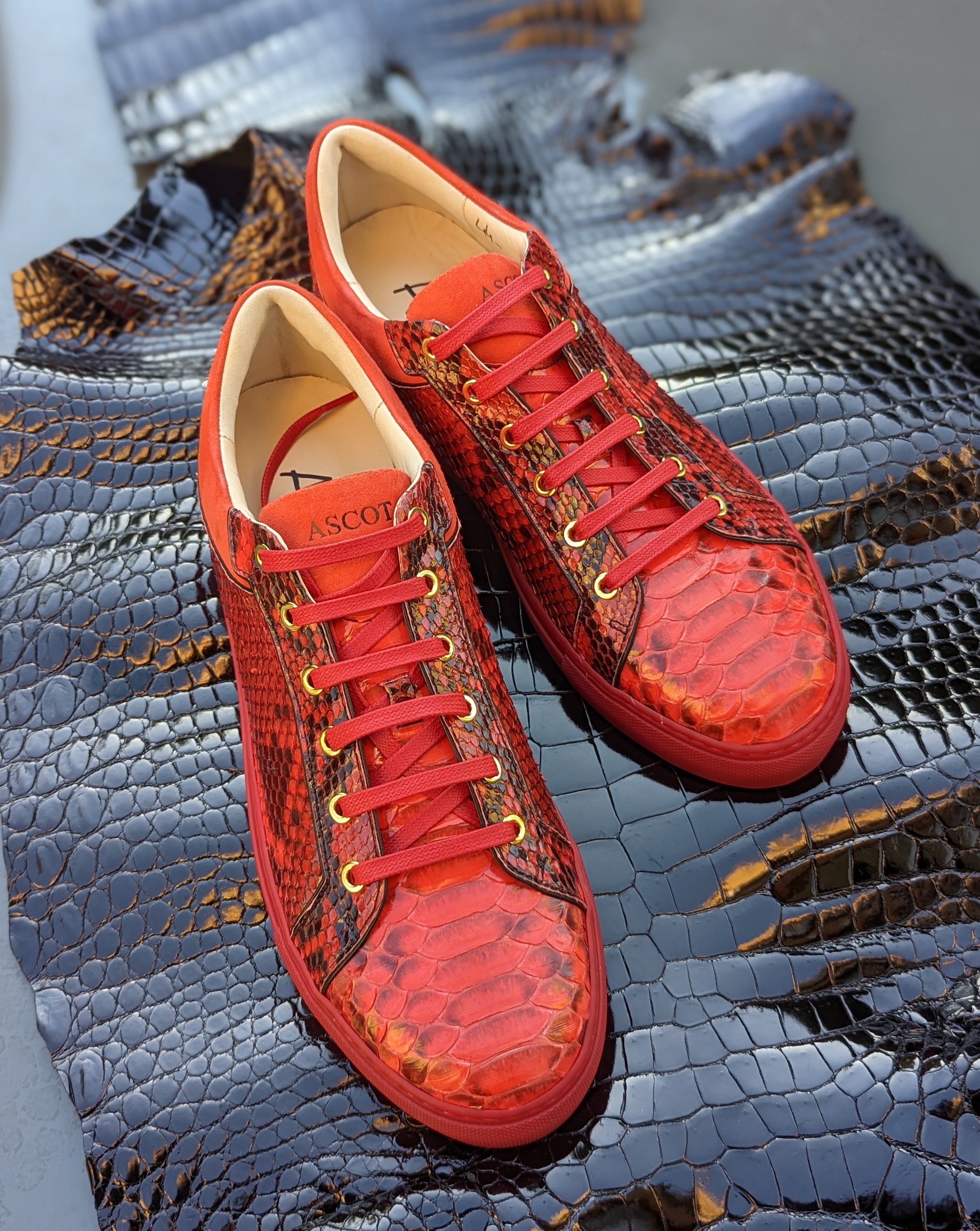 Ascot Sneakers Red Python – Ascot Shoes