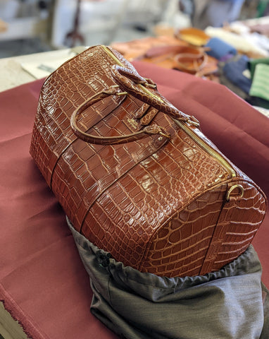 Duffel Bag - Cognac Crocodile 50 cm