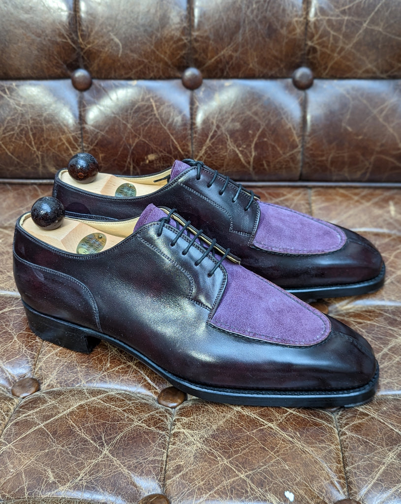 Ascot Kaan - Plum museum calf & Purple suede, UK 10, U last - Ascot Shoes