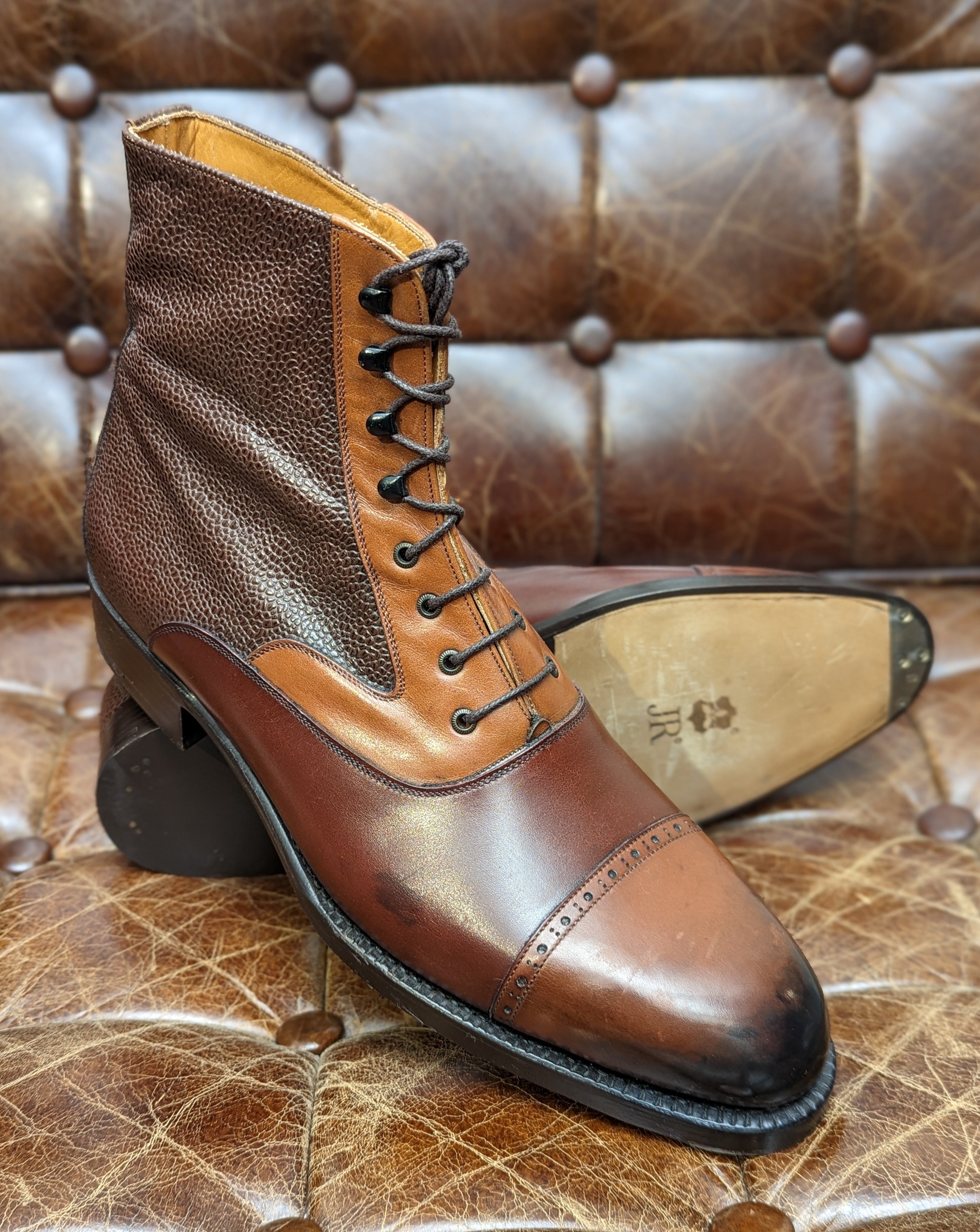 Vass Tall Boots - Brown Combination, UK 10, F last - Ascot Shoes