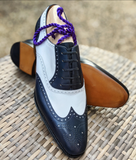 Ascot Gatsby - Navy & White Calf - Ascot Shoes