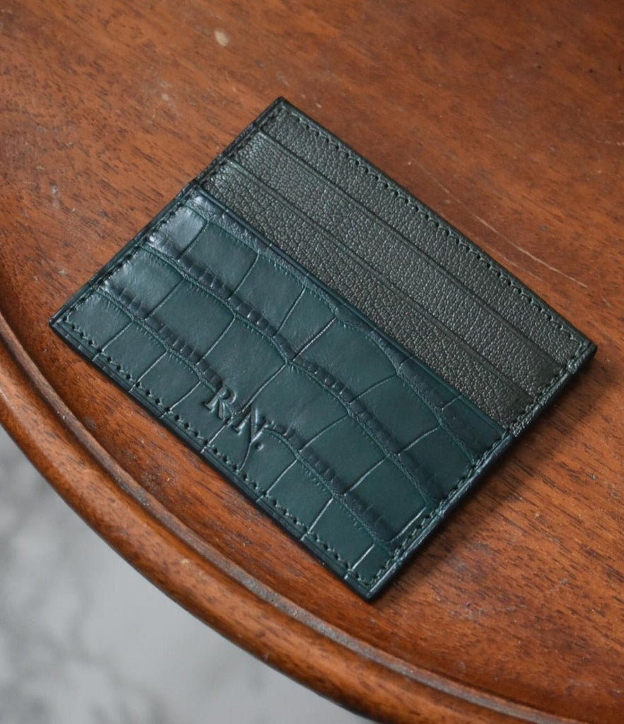 Credit Card Wallet - Green Alligator - Ascot Shoes