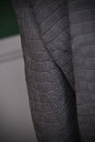 Bespoke Crocodile Bomber Jacket - Silver Grey Nubuck - Ascot Shoes