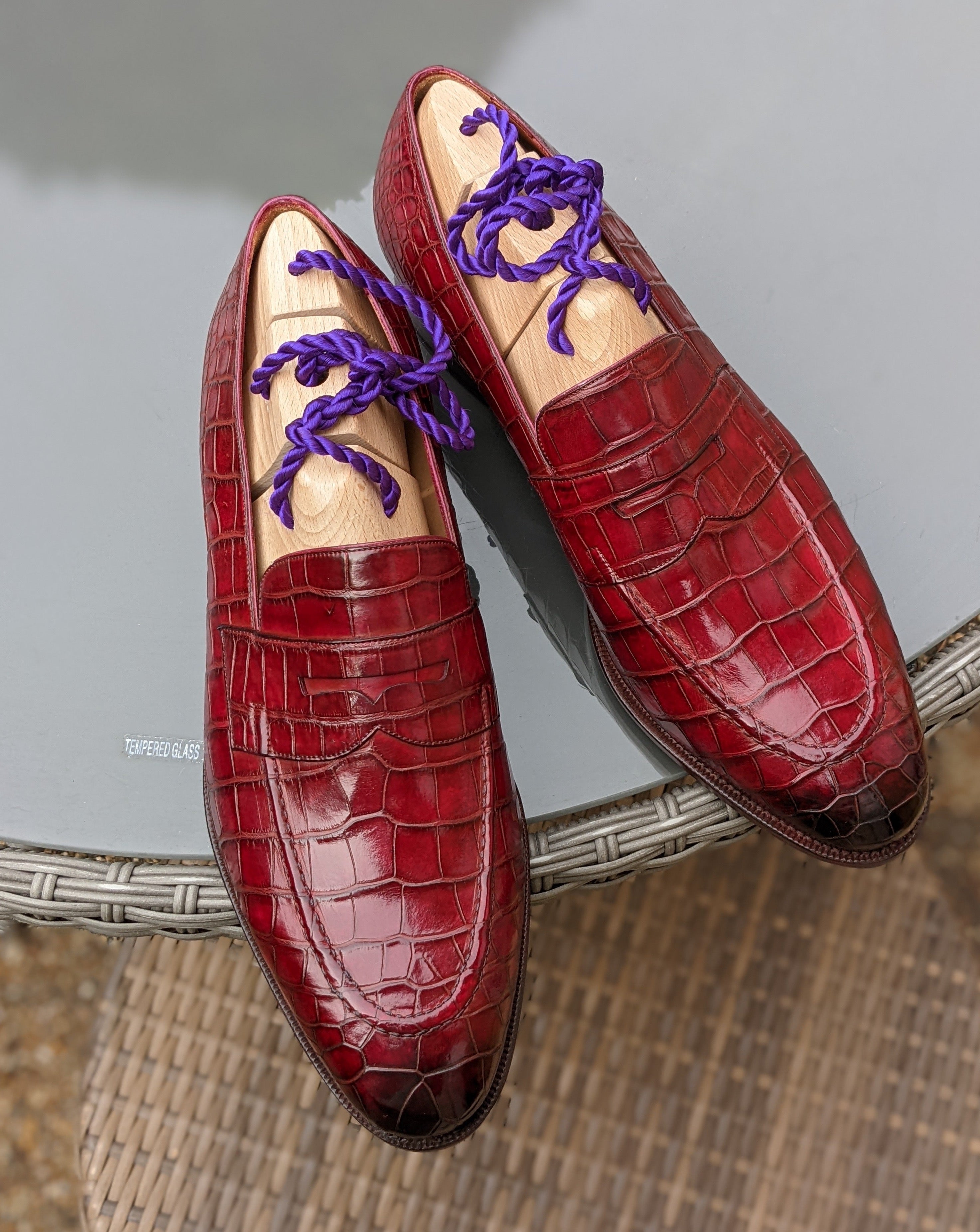 Ascot Sinatra - Red Crocodile - Ascot Shoes