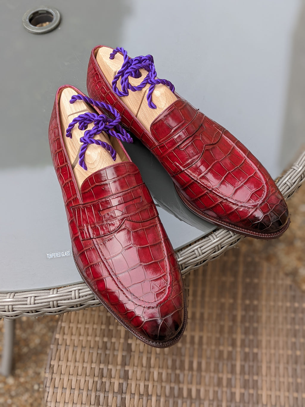 Ascot Sinatra - Red Crocodile - Ascot Shoes