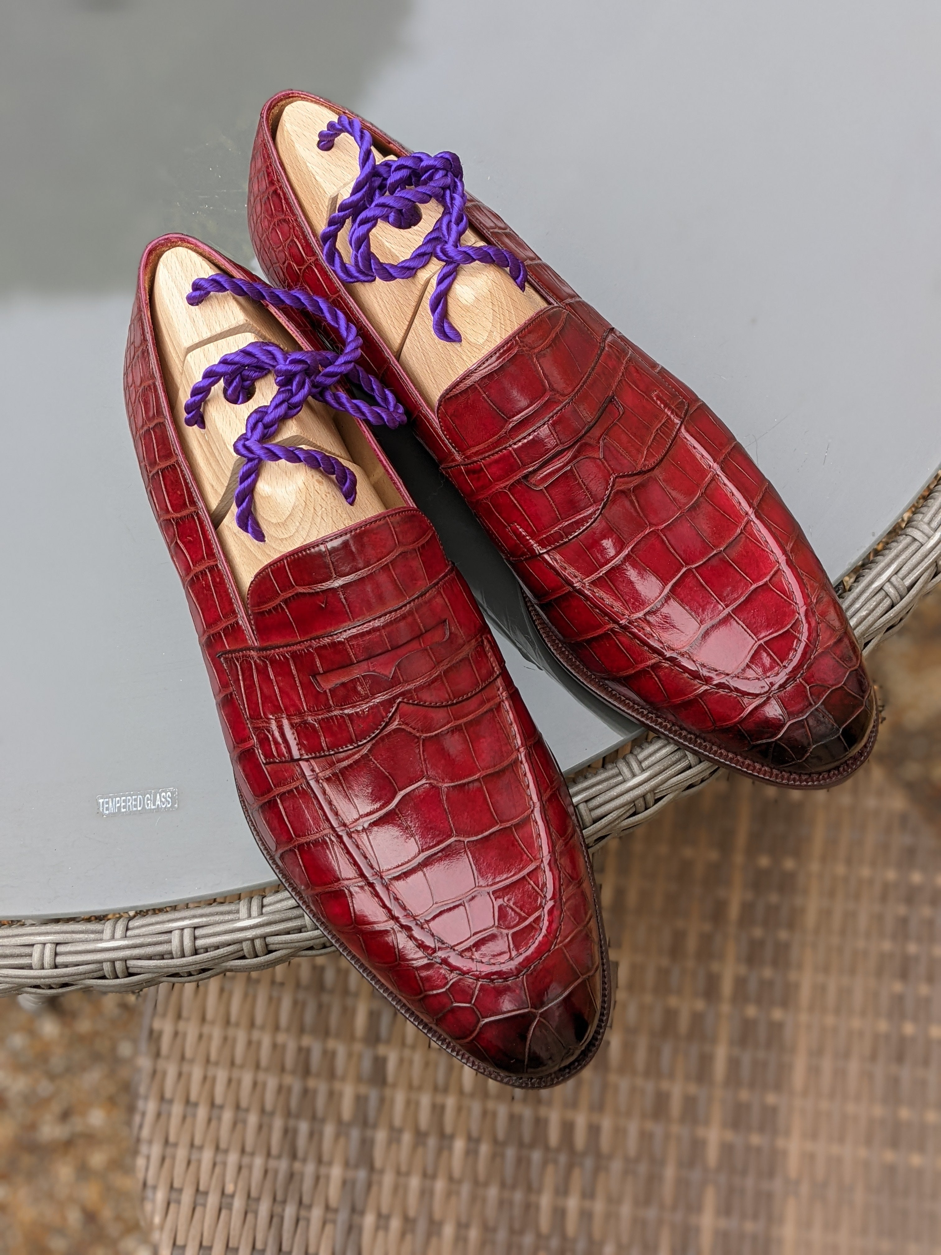Ascot Sinatra - Red Crocodile - Ascot Shoes