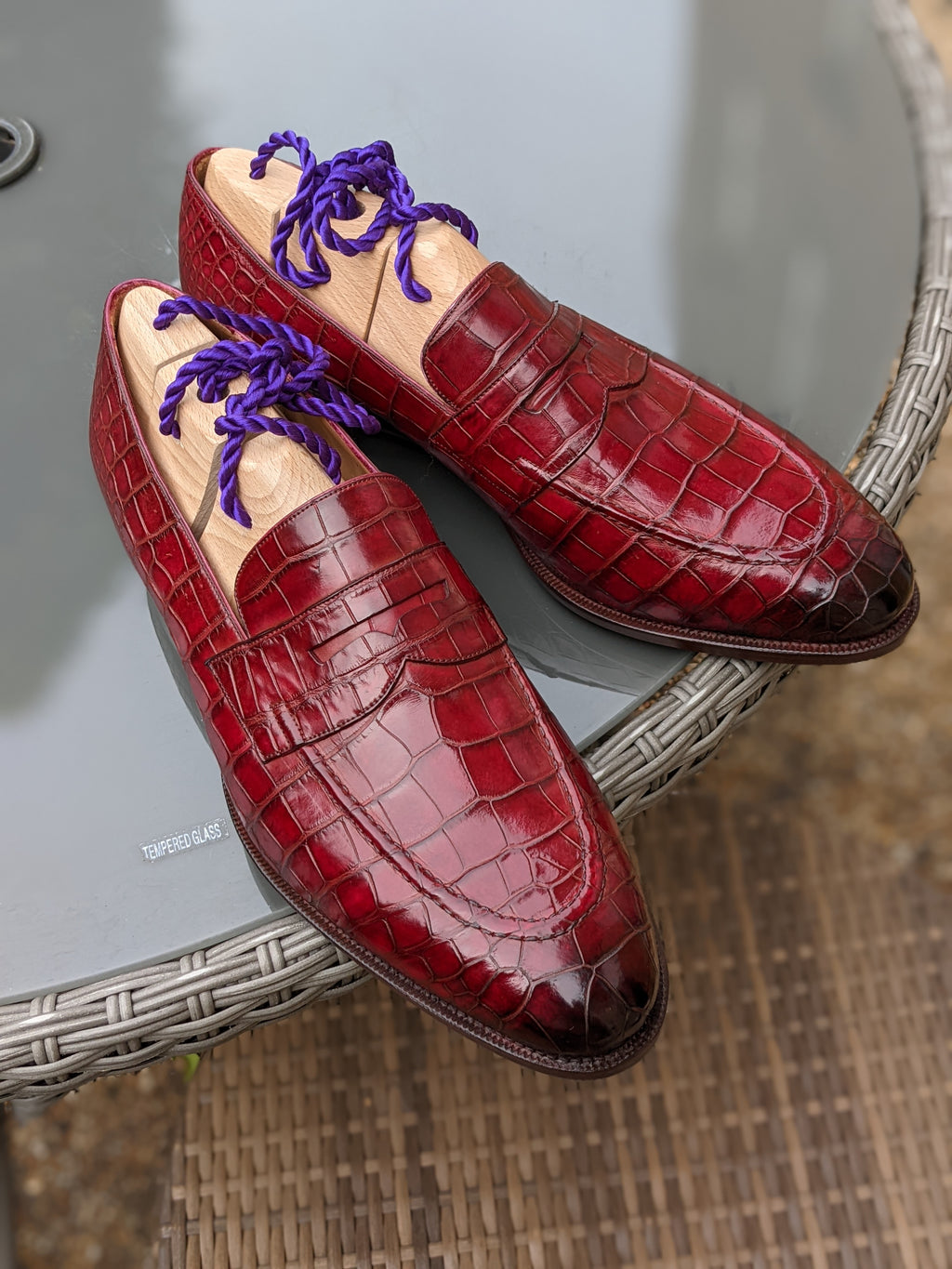 Ascot Sinatra - Red Crocodile - Ascot Shoes