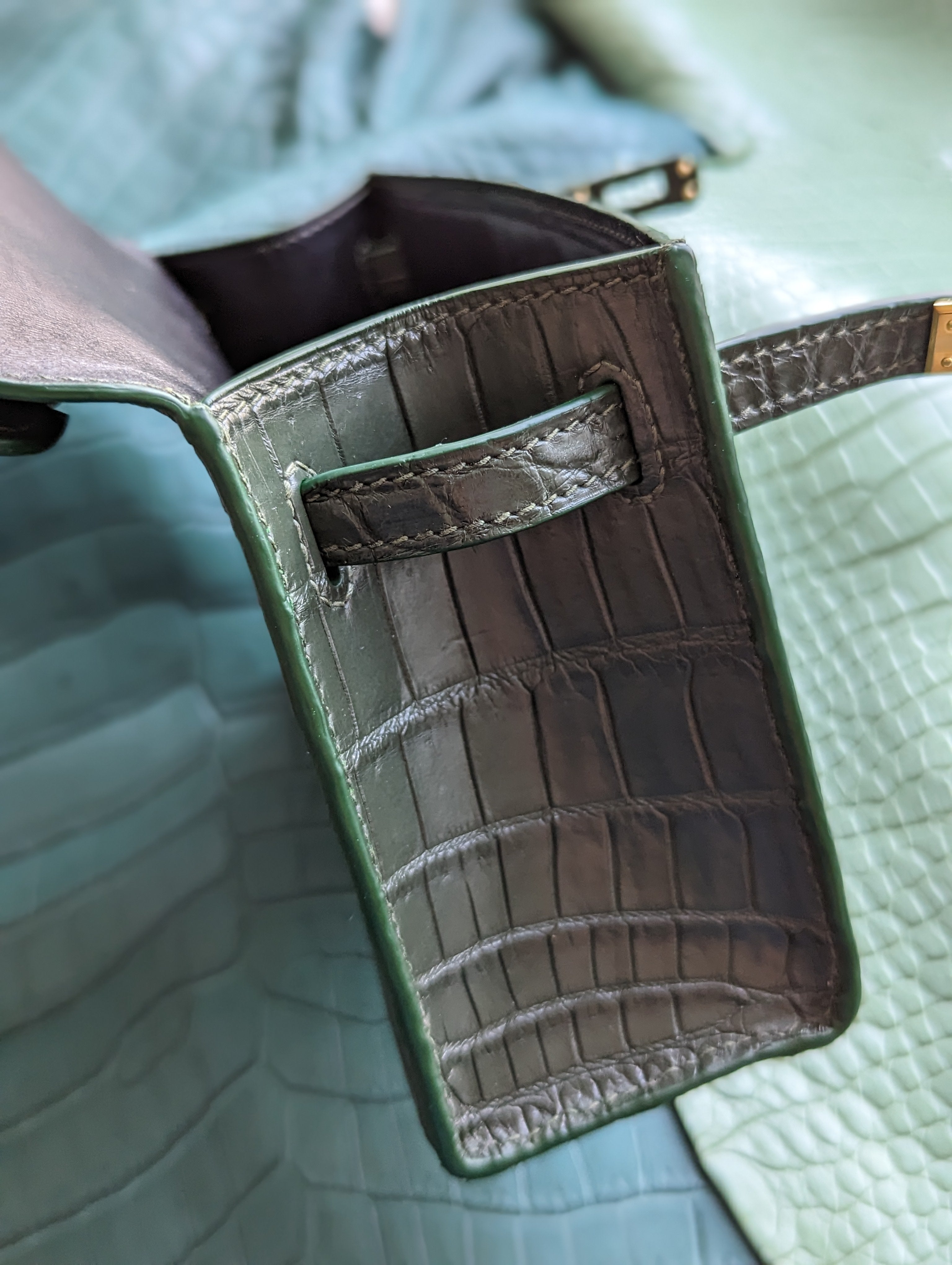 Ascot Pochette Bag - Dark Green Crocodile - Ascot Shoes